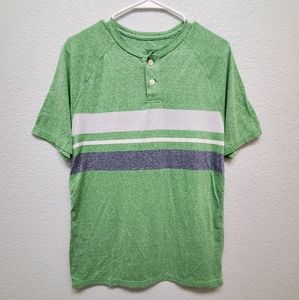 Button-front raglan tee